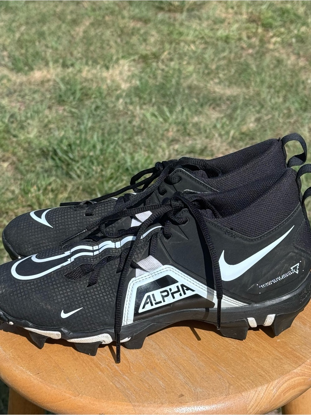 Nike Men’s Black & White Alpha Athletic Cleats